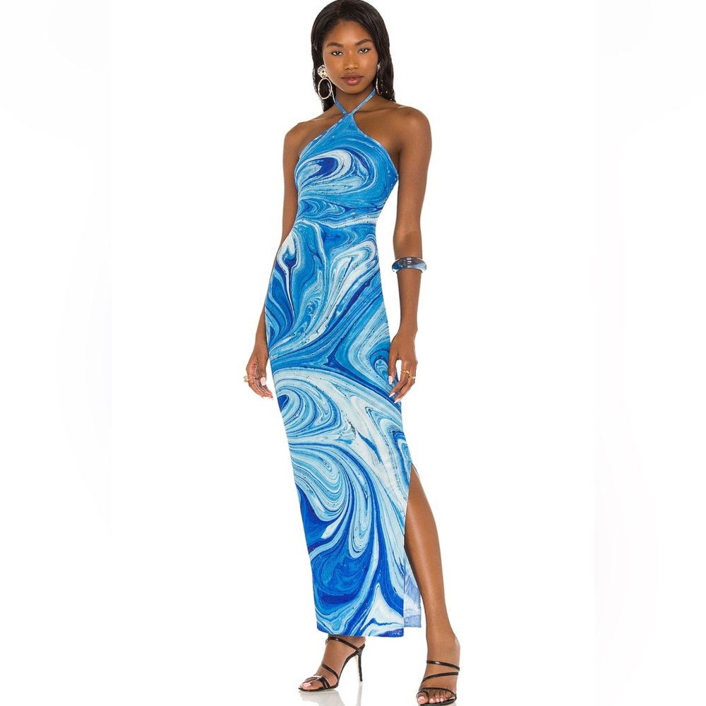 Farai X Revolve Saira Dress | Blue Mesh Dress